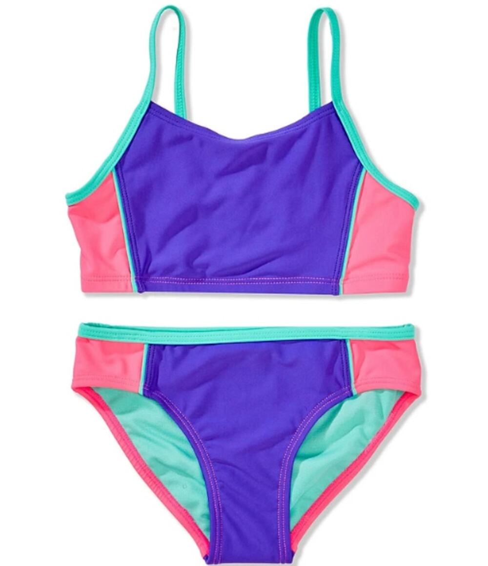 UNDER ARMOUR Girls Tankini & Hipster Bikini Swimsuit Size 16 Pink Blue NWT
